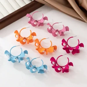 Floral Hoop Earrings